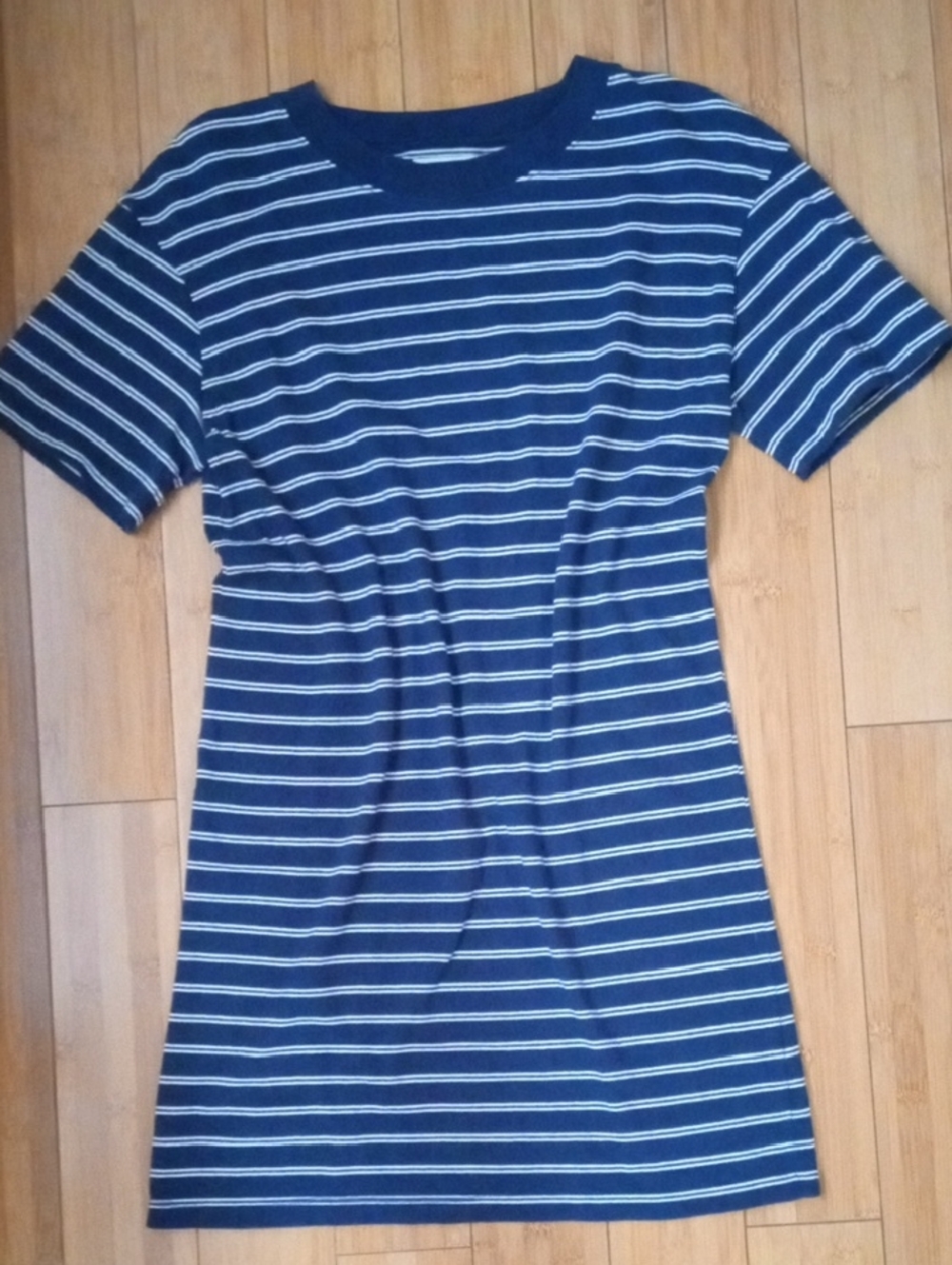 Madewell Blue and White Mini Tee Shirt Dress. Size Small